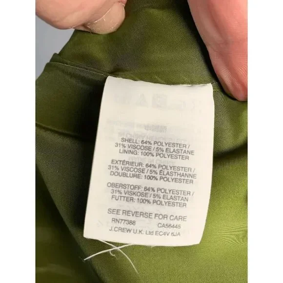 J. Crew Women's Knee Length Pencil Skirt Green Size2 - Picture 7 of 7